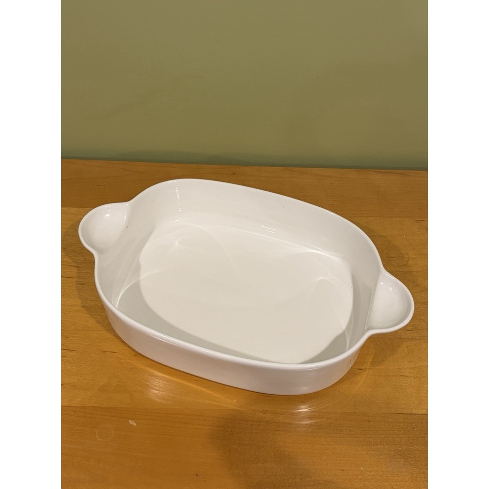 Cordon Bleu White Porcelain 14.5" x 9" Baking Dish Roaster Handles